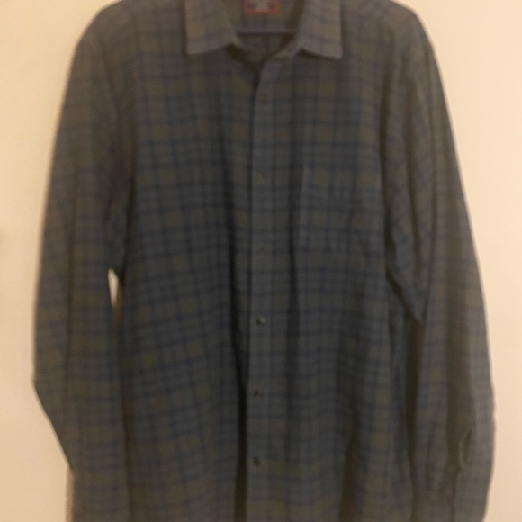 UNTUCKit Button Up Flannel Shirt Men's XXL Plaid Cotton Long Sleeve Blue/Brown - Picture 1 of 7